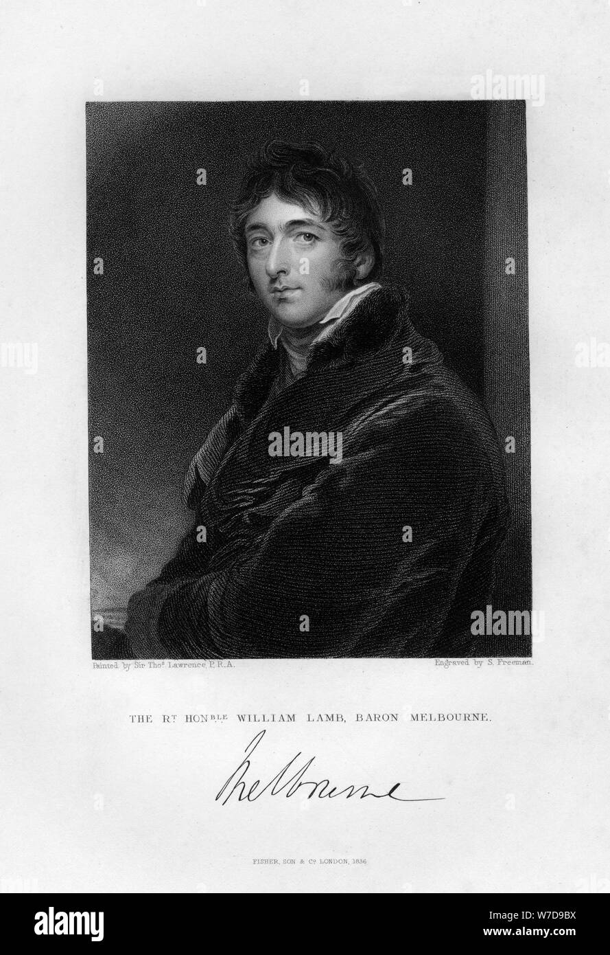 William Lamb (1779-1848), 2nd Viscount Melbourne, 1836.Artist: Samuel Freeman Stock Photo