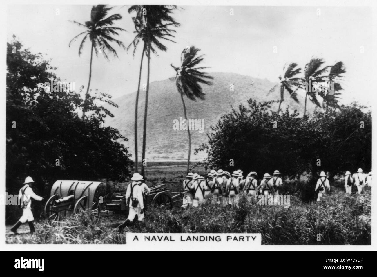 A navy landing party, St Kitts, West indies, 1937. Artist: Unknown Stock Photo