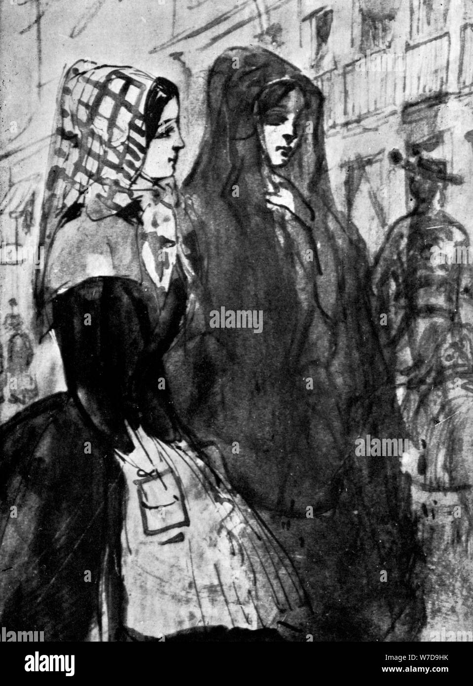 19th century woman bonnet Black and White Stock Photos & Images - Alamy