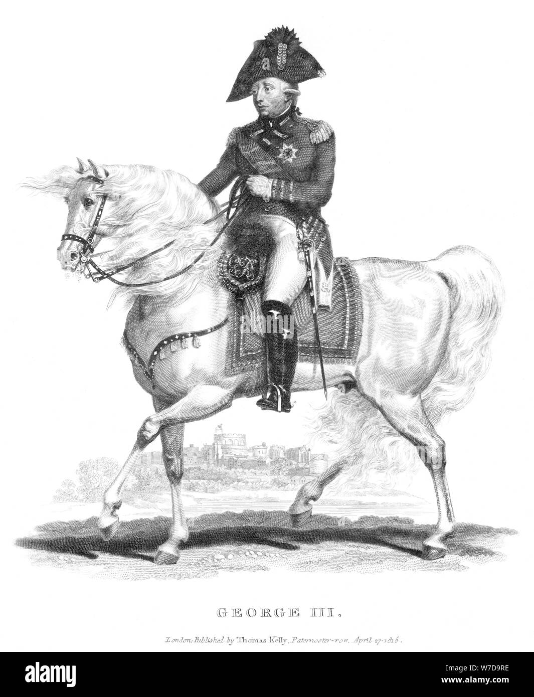 George III of the United Kingdom, 1816. Artist: Thomas Kelly-Kenny Stock Photo
