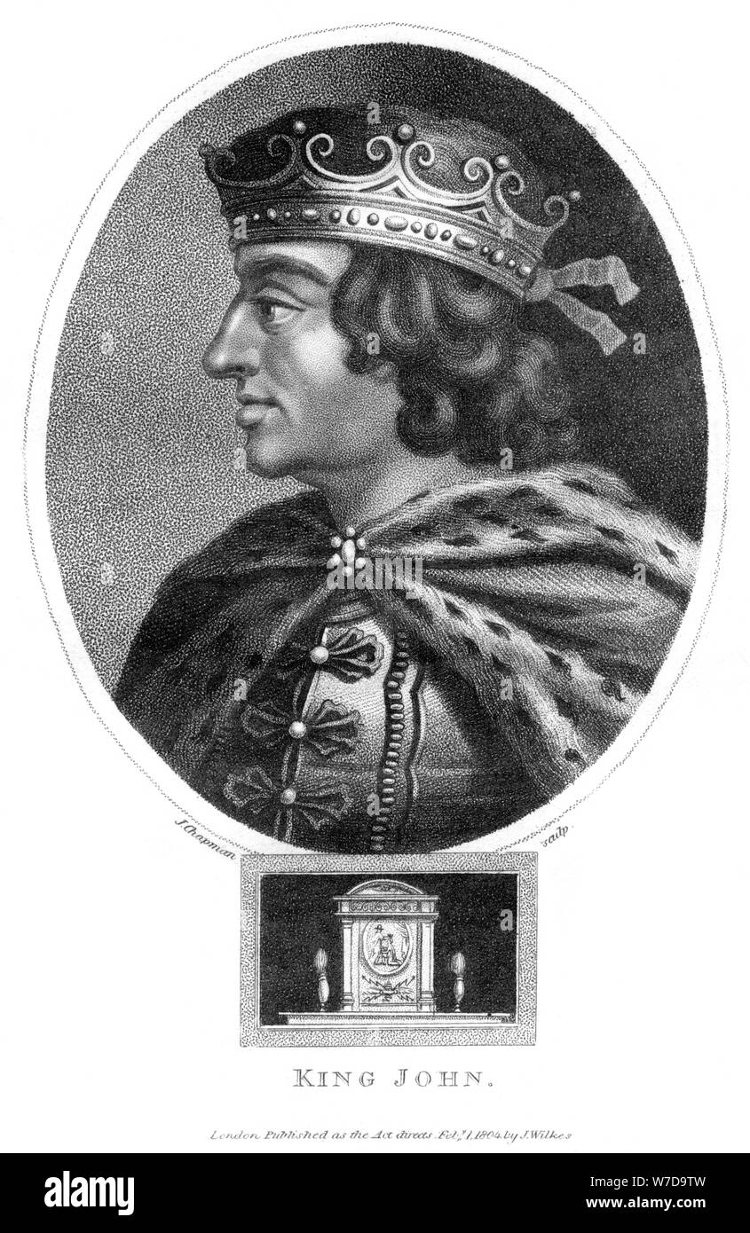King John (1167-1216), 1804.Artist: J Chapman Stock Photo