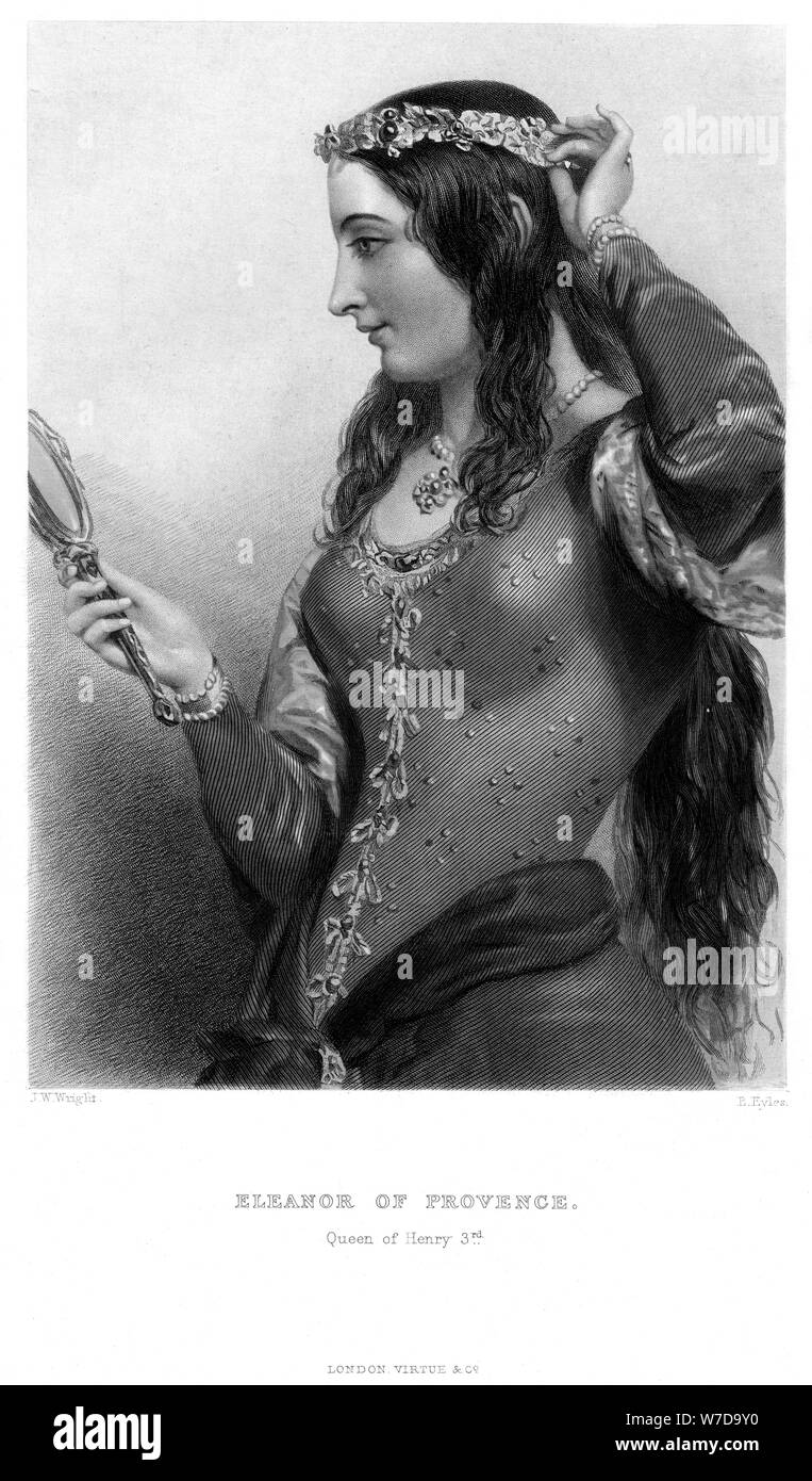 Eleanor of Provence (c1223-1291), Queen consort of King Henry III, 19th century.Artist: B Eyles Stock Photo