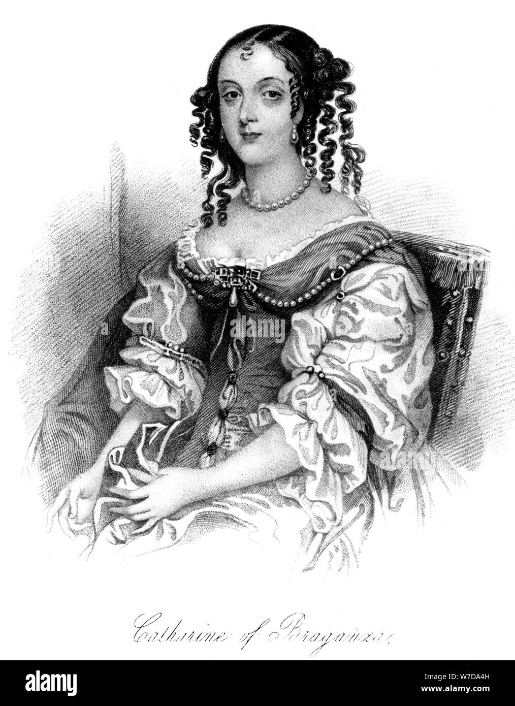 Catherine of Braganza (1638-1705). Artist: Unknown Stock Photo