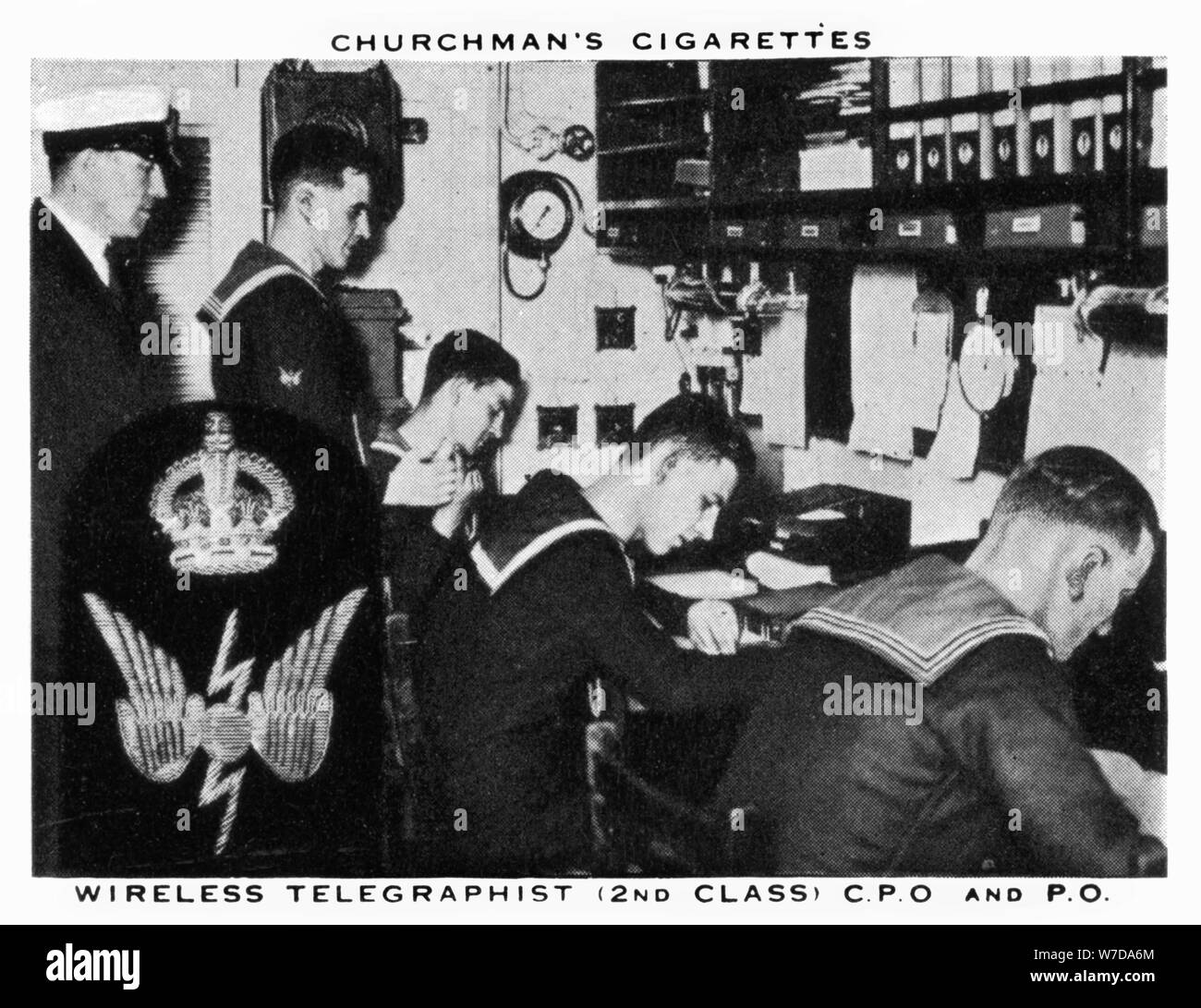 Wireless Telegraphist, (2nd Class), C.P.O and P.O, 1937.Artist: WA & AC Churchman Stock Photo