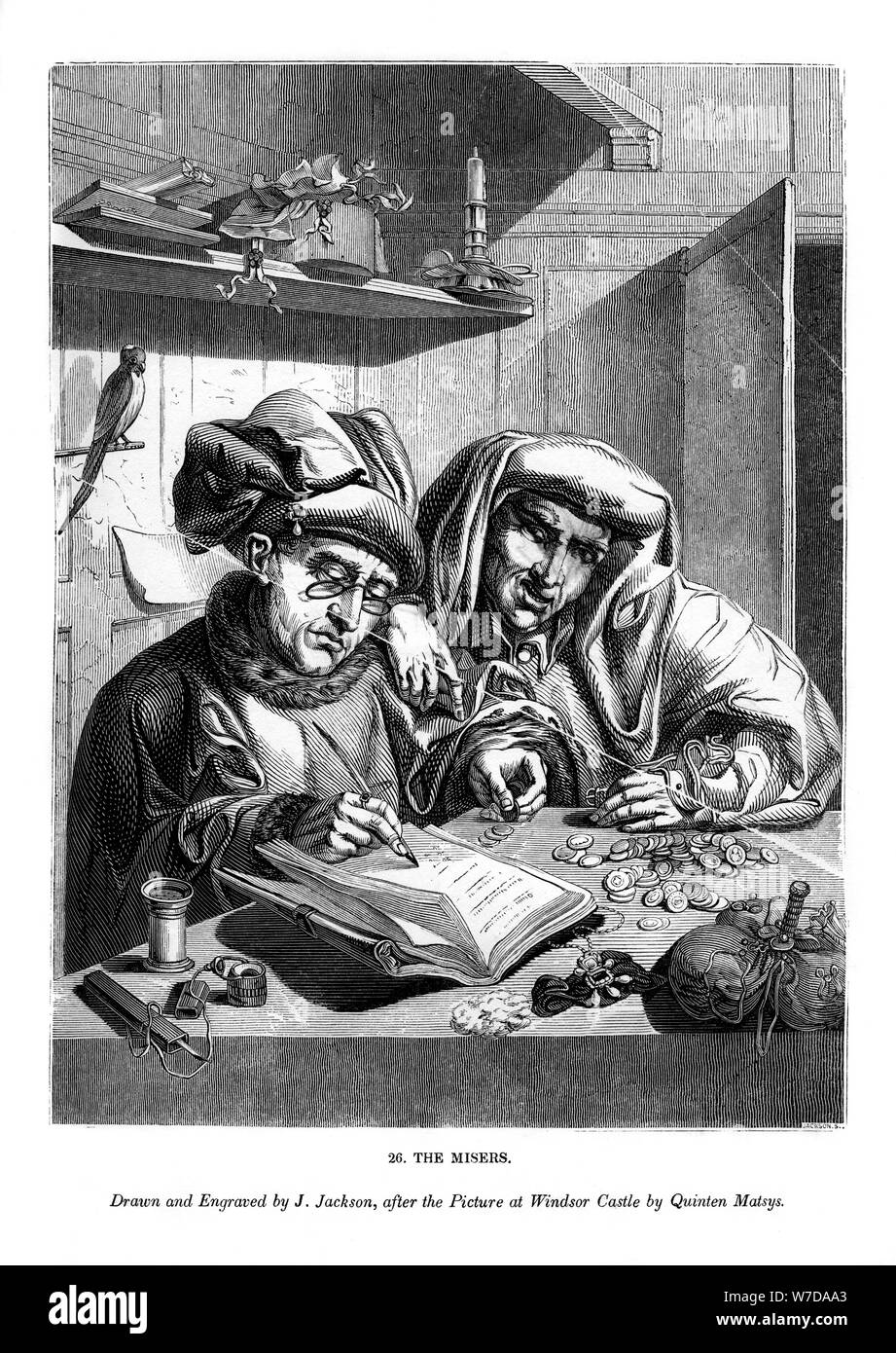 Famous Miser The Misers, c1480-1530 (1843).Artist: J Jackson Stock Photo - Alamy