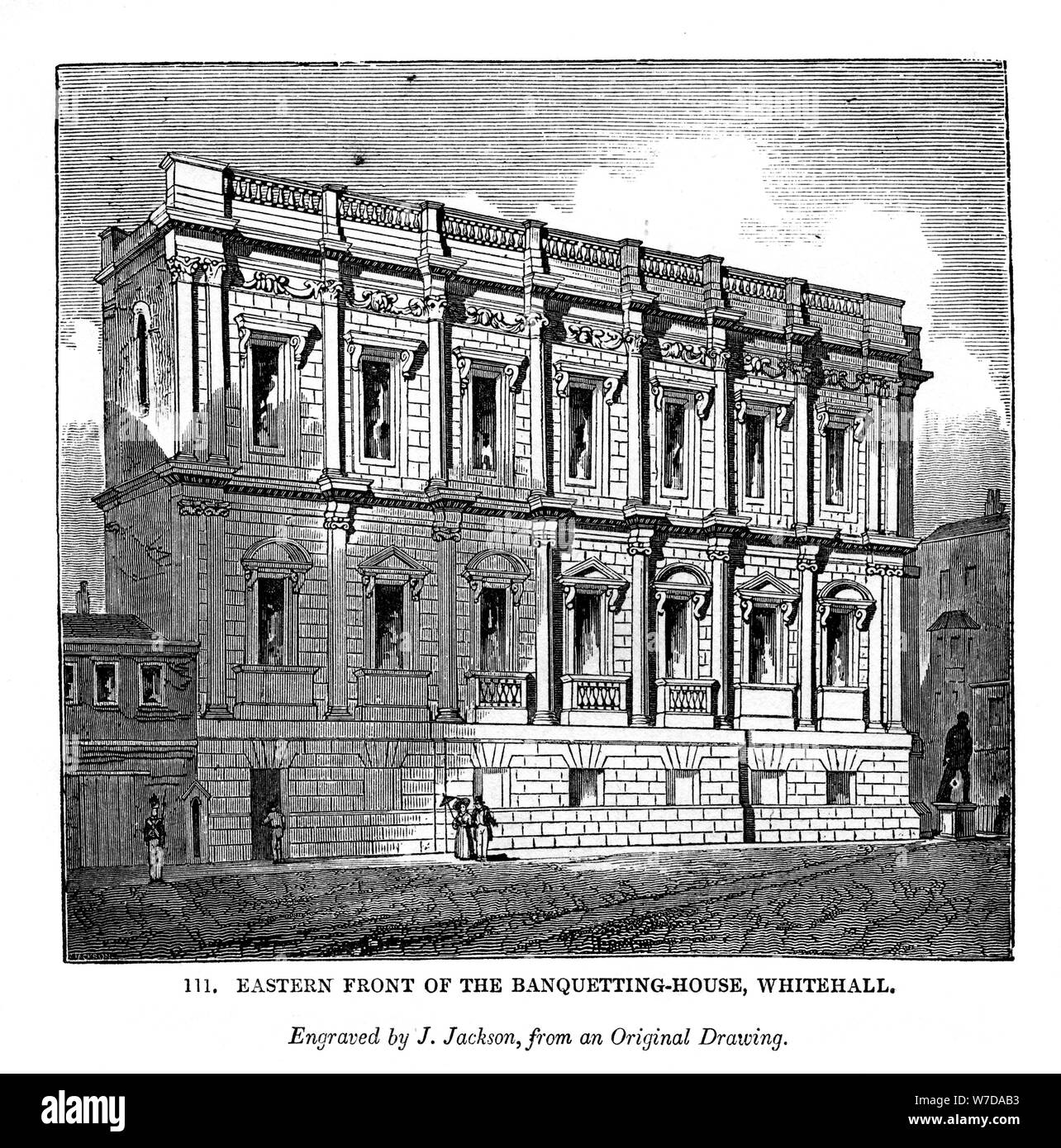 Eastern front of the banquetting house, Whitehall, 1843. Artist: J Jackson Stock Photo