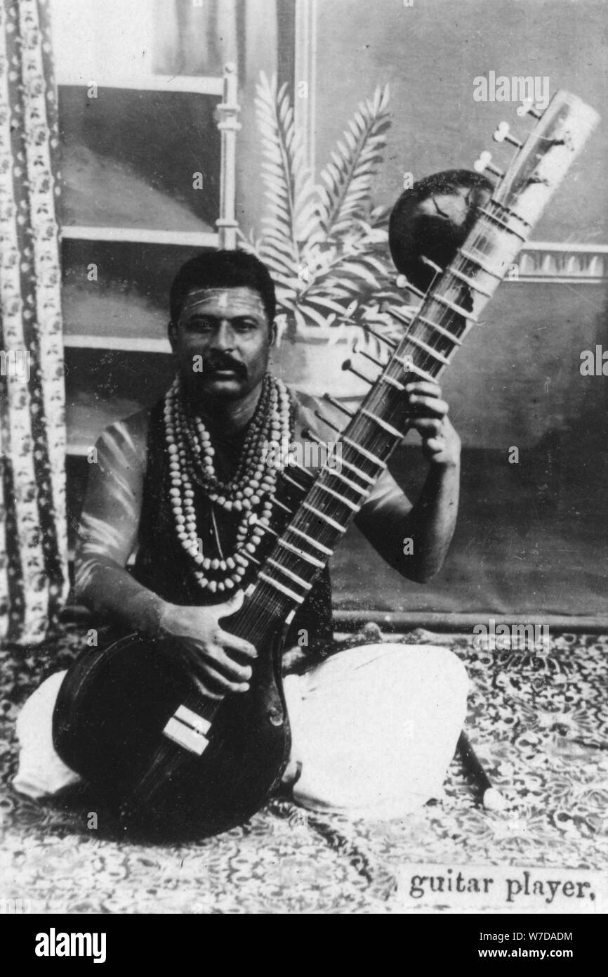 Indian man sitar Black and White Stock Photos & Images Alamy