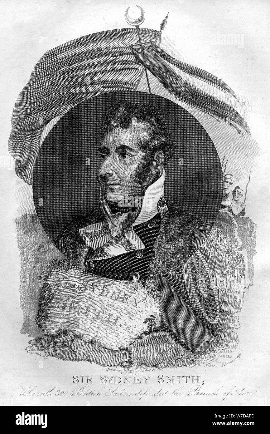 Admiral Sir William Sydney Smith (1764-1840), naval commander, 1816.Artist: I Brown Stock Photo