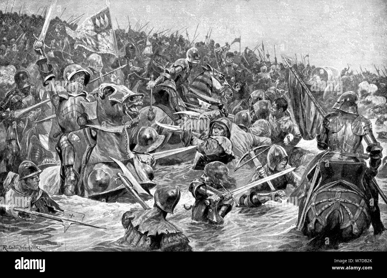 The Battle of Towton, 29 March 1461, (c1920). Artist: Unknown Stock Photo