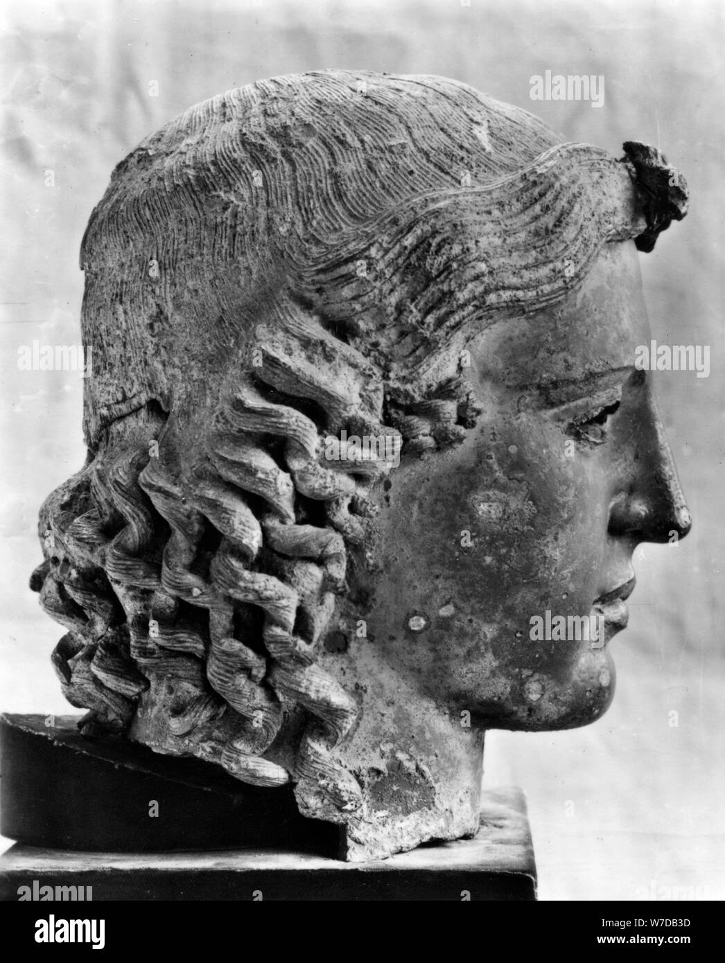 Bronze bust of the Greek god Apollo, c460 BC (20th century). Artist: Unknown Stock Photo