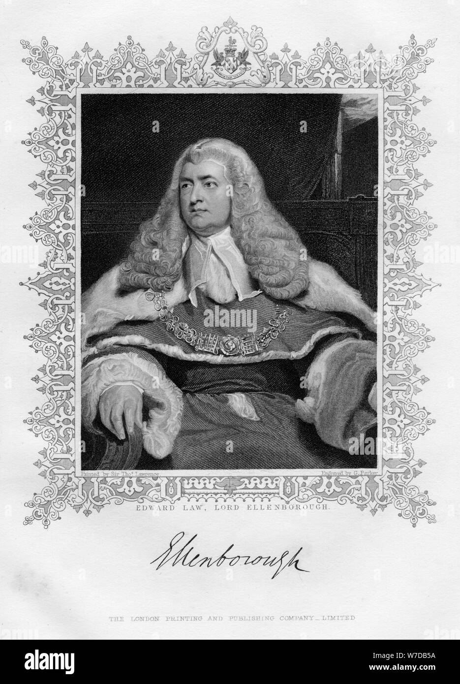 Edward Law (1750-1818), 1st Baron Ellenborough, English judge, 19th century.Artist: G Parker Stock Photo