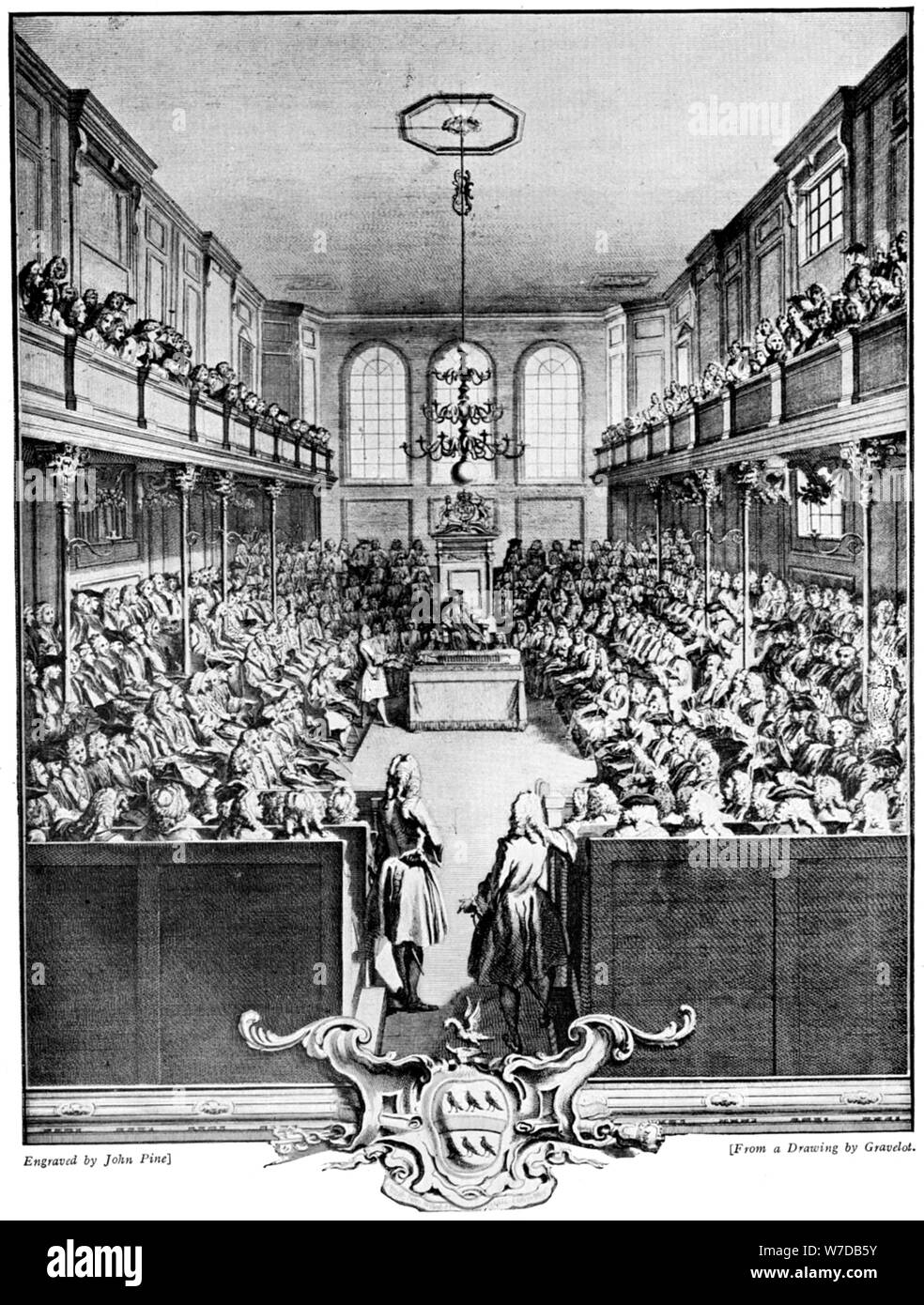 The House of Commons, 1742, (c1920). Artist: John Pine Stock Photo