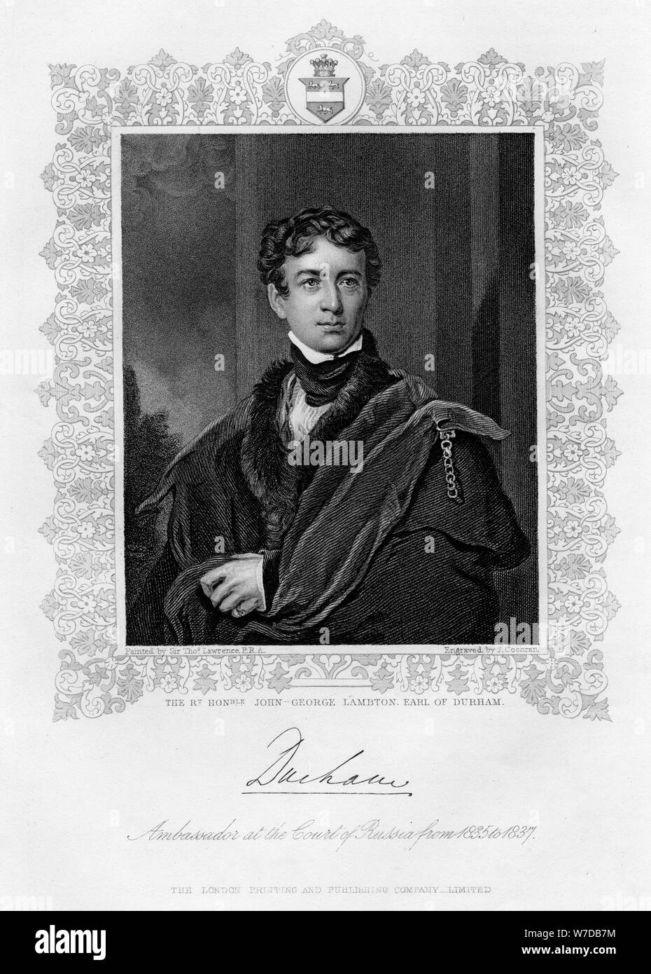 John George Lambton, Earl of Durham, 19th century. Artist: J Cochran Stock Photo