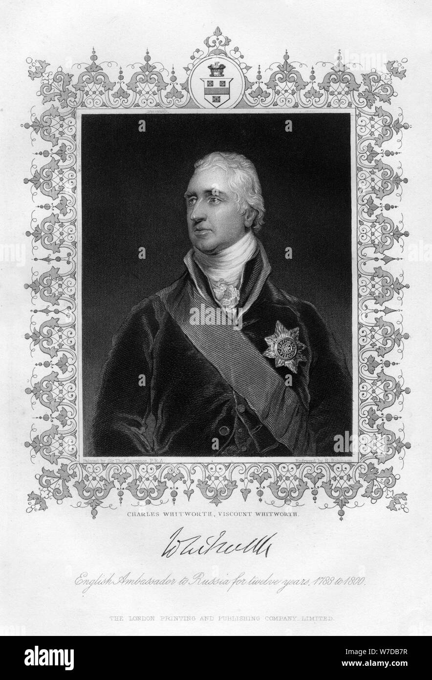 Charles Whitworth, Viscount Whitworth, 19th century. Artist H Robinson