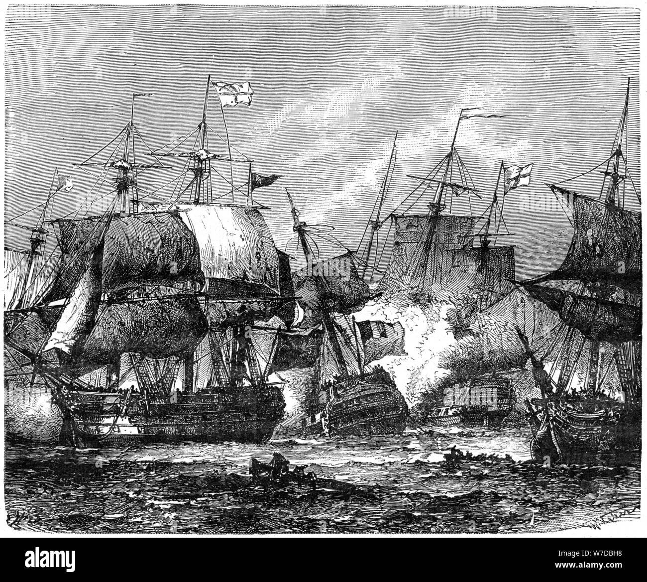 Sea battle sailing ship Black and White Stock Photos & Images - Alamy