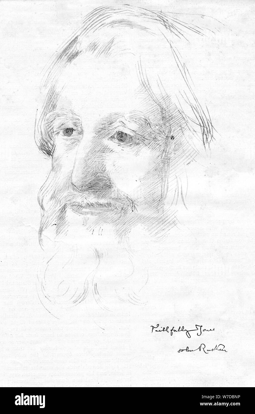 John Ruskin, late 19th century. Artist Ethel ling Stock Photo Alamy