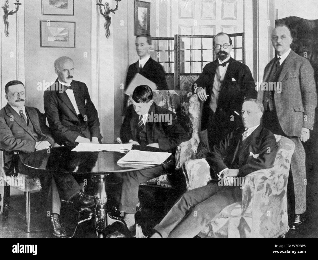 The treaty makers, 6 December 1921. Artist: Unknown Stock Photo