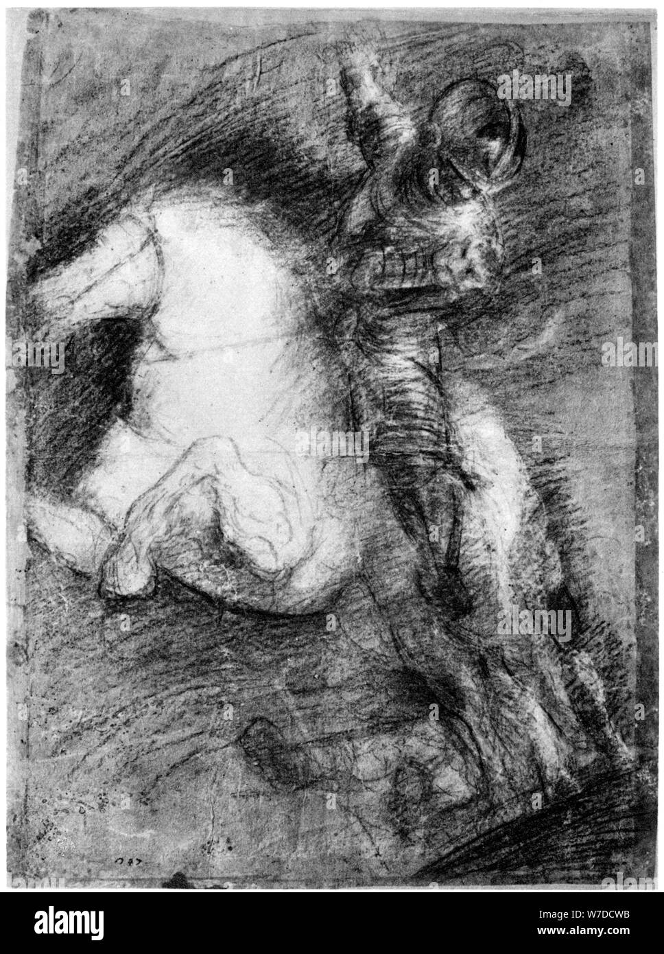 'Horseman for the Battle of Cadore', c1525, (1937). Artist: Titian Stock Photo