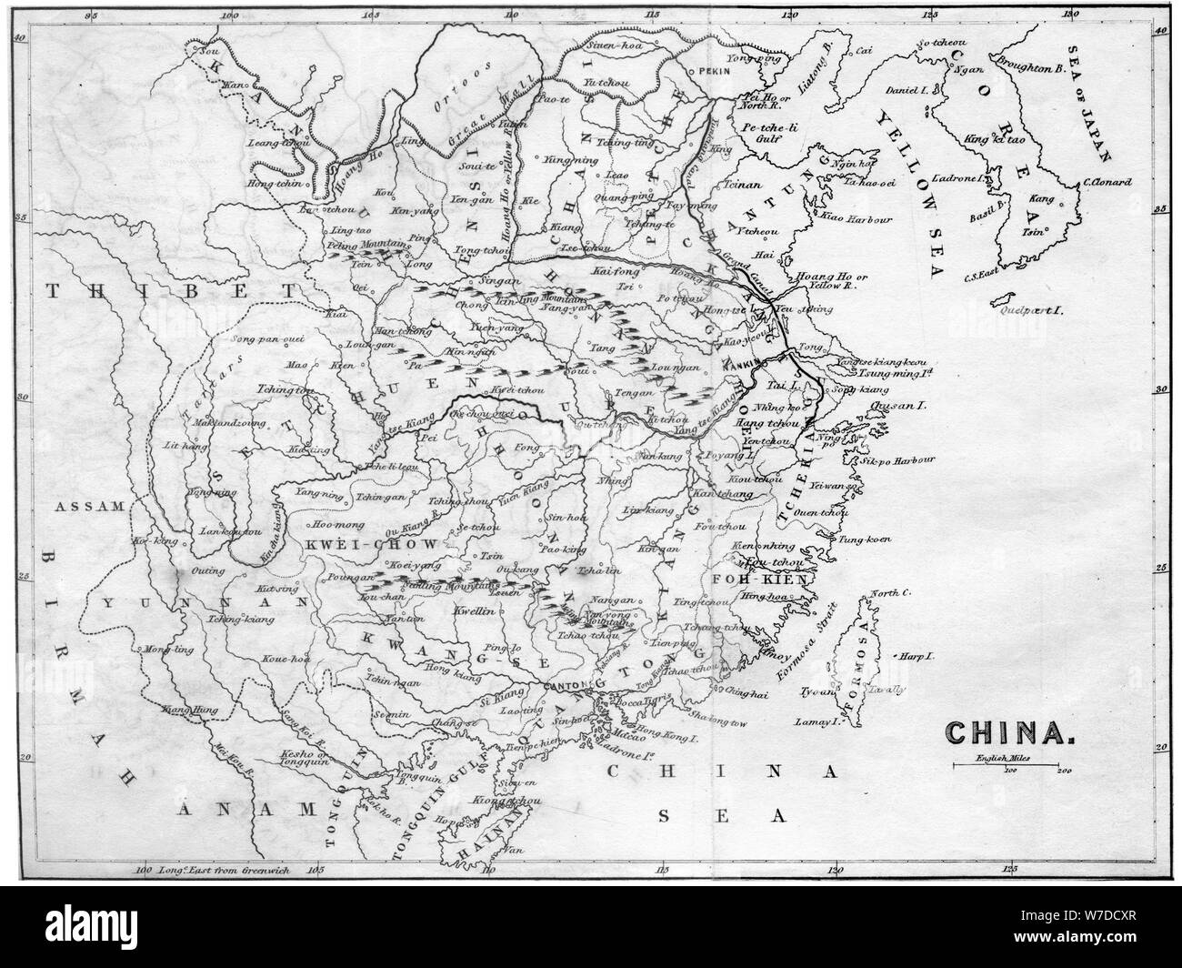 Map of China, 1847. Artist: Unknown Stock Photo