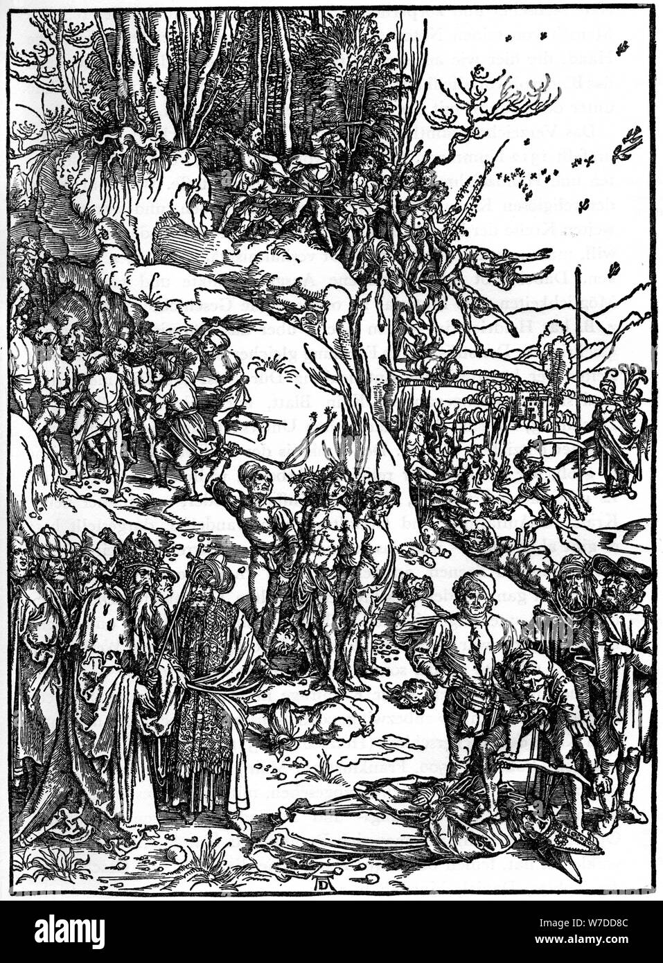 'Martyrdom of the Ten Thousand Christians on Mt Ararat', 1495-1497, (1936). Artist: Albrecht Dürer Stock Photo