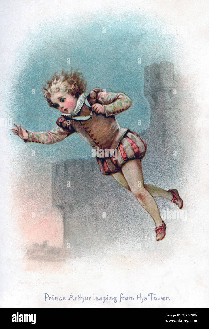 'Prince Arthur leaping from the Tower', 1897.Artist: Frances Brundage Stock Photo