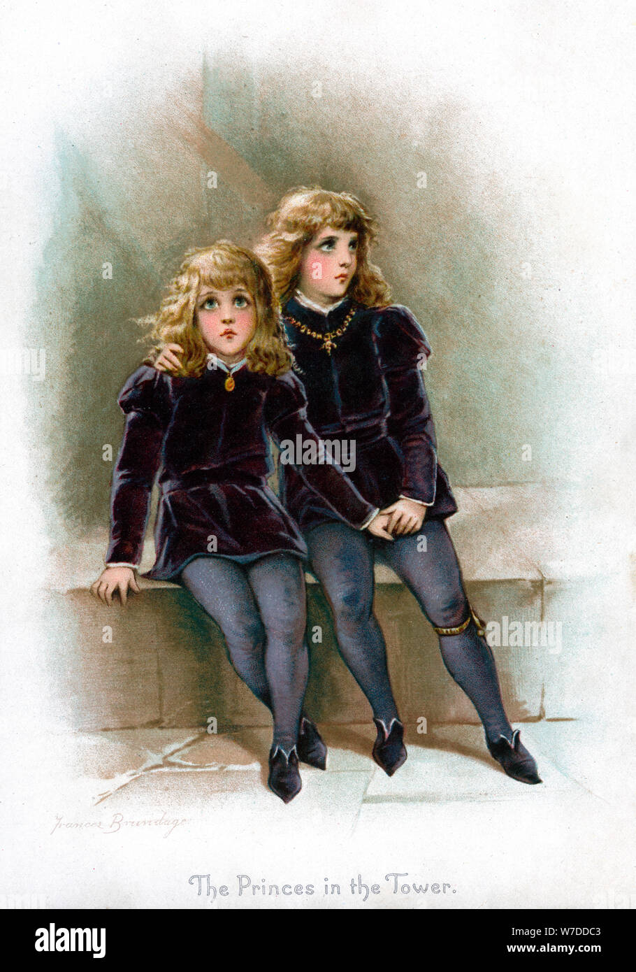 'The Princes in the Tower', 1897.Artist: Frances Brundage Stock Photo