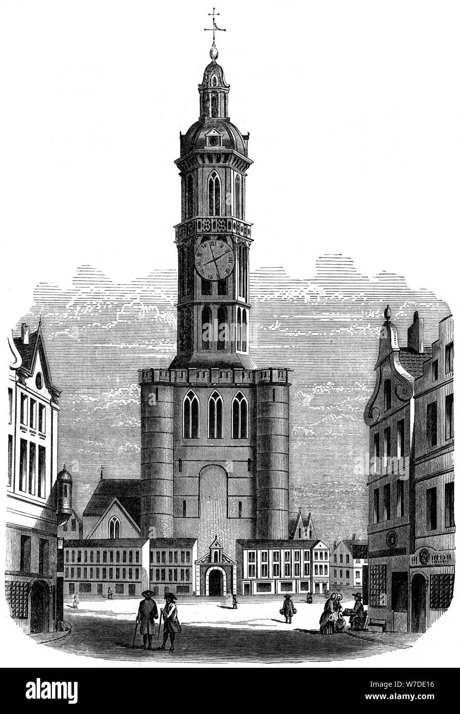 Brussels town hall, 17th century (1849). Artist: Unknown Stock Photo