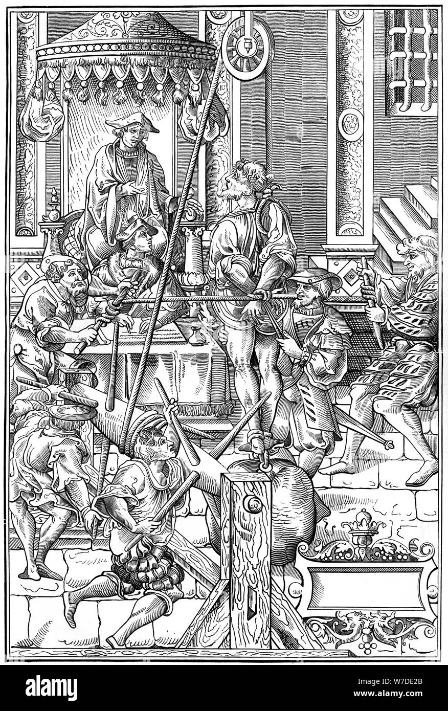 Torture, 1541 (1849).Artist: A Bisson Stock Photo