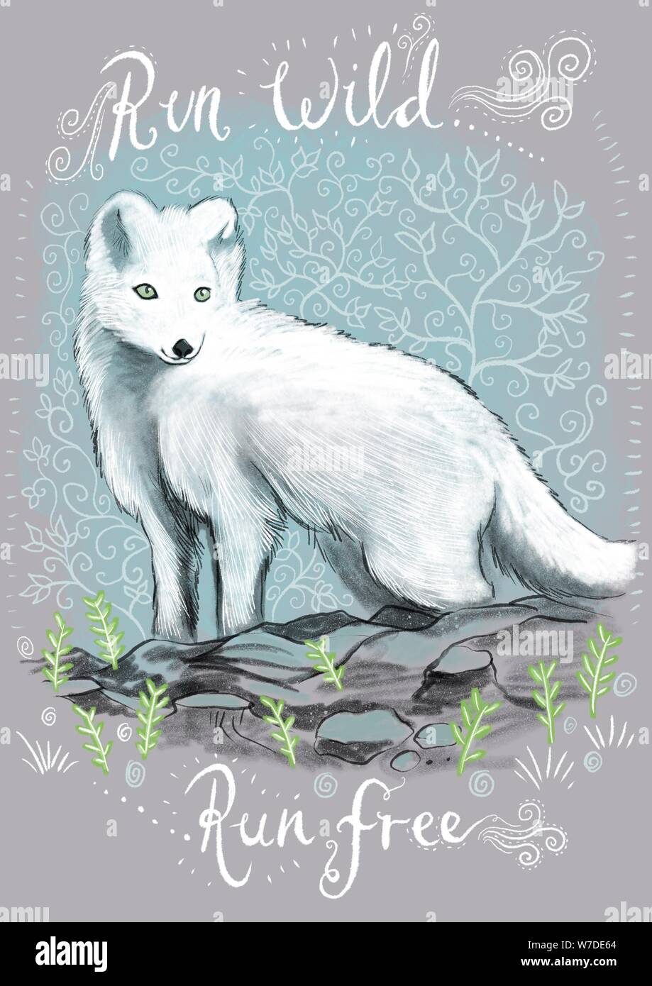 cute canine animal illustration art Stock Photo - Alamy