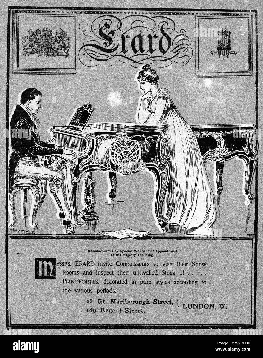 Advertisement for Erard pianos, 1901. Artist: Unknown Stock Photo