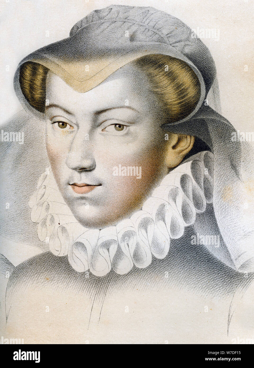 Louise de Lorraine-Vaudémont (1553-1601), 16th century (1849).Artist: Franz Kellerhoven Stock Photo