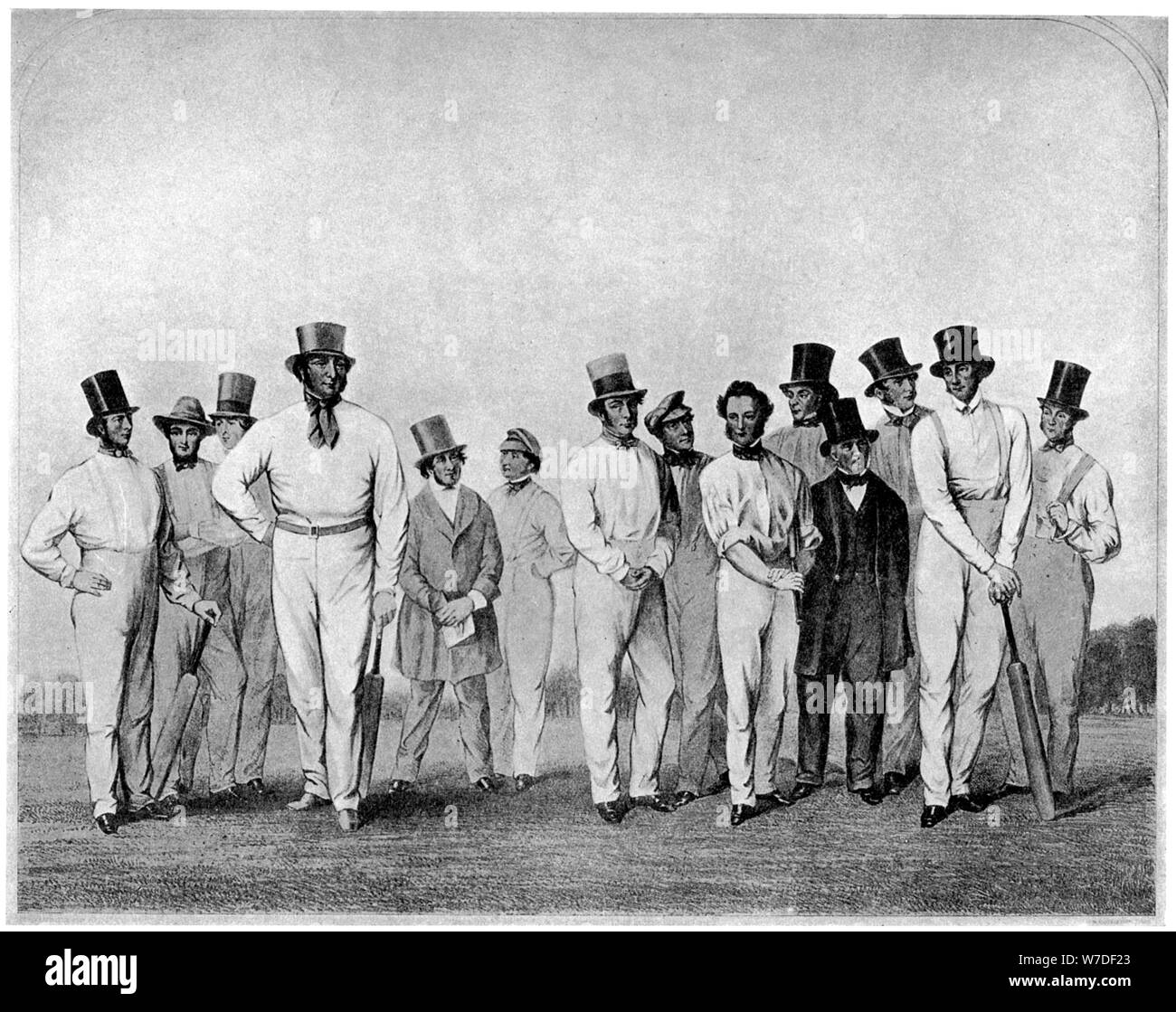 The English cricket eleven of 1846 (1912). Artist: Unknown Stock Photo