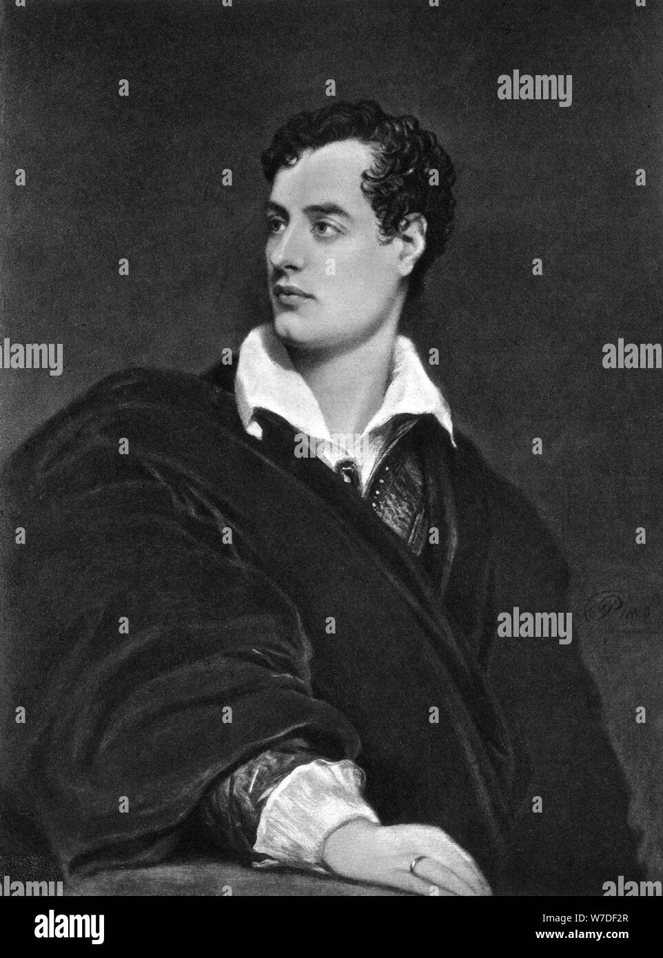 Lord Byron, English poet. Artist: Unknown Stock Photo