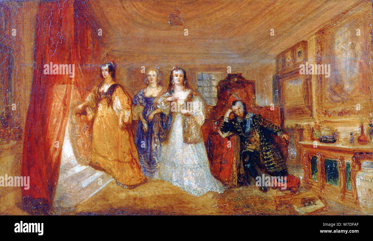 'Lucy, Countess of Carlisle, and Dorothy Percy's Visit to their Father Lord Percy...', c1831. Artist: JMW Turner Stock Photo