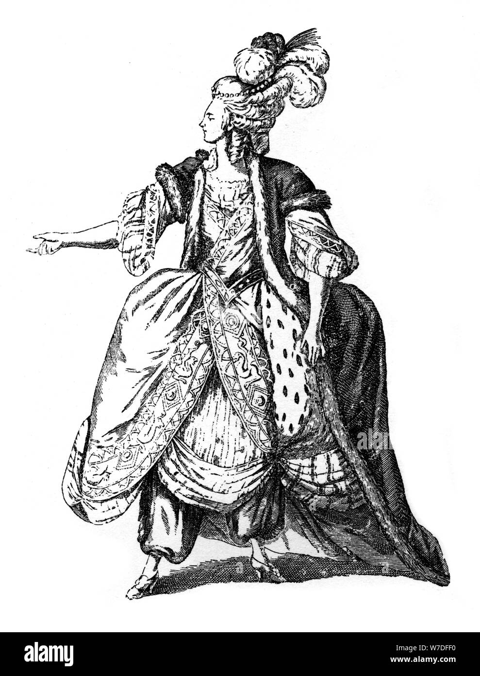 A princess' costume, 18th century (1885).Artist: Leclere Stock Photo