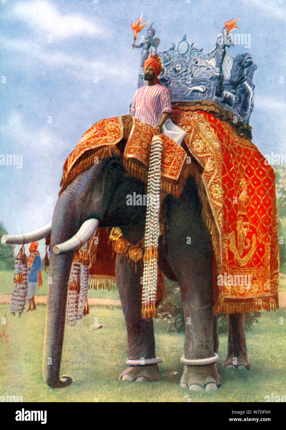 A majestic elephant at Bengal's chief festive gathering, India, 1922.Artist: L Barber Stock Photo