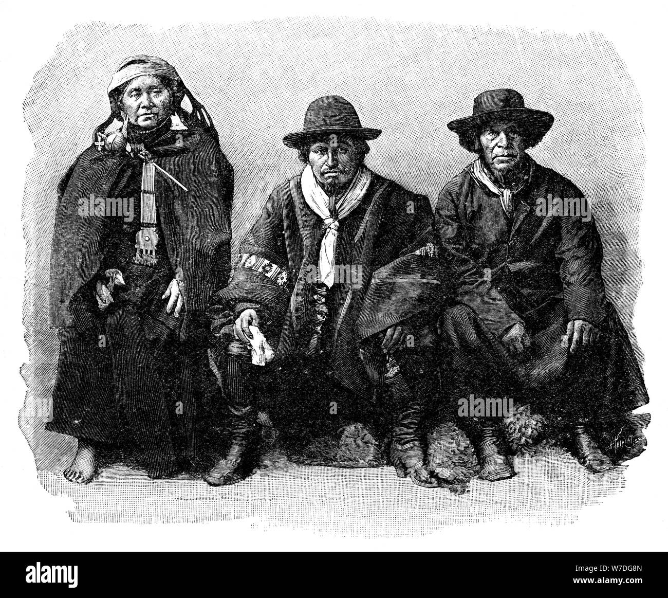 A group of Araucanians, Chile/Argentina, 1895. Artist: Unknown Stock Photo