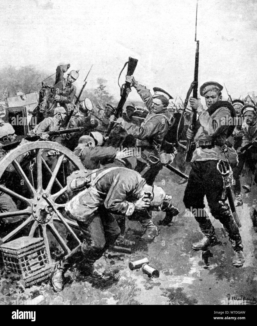 Cossack attack on German troops East Prussia First World War 1914
