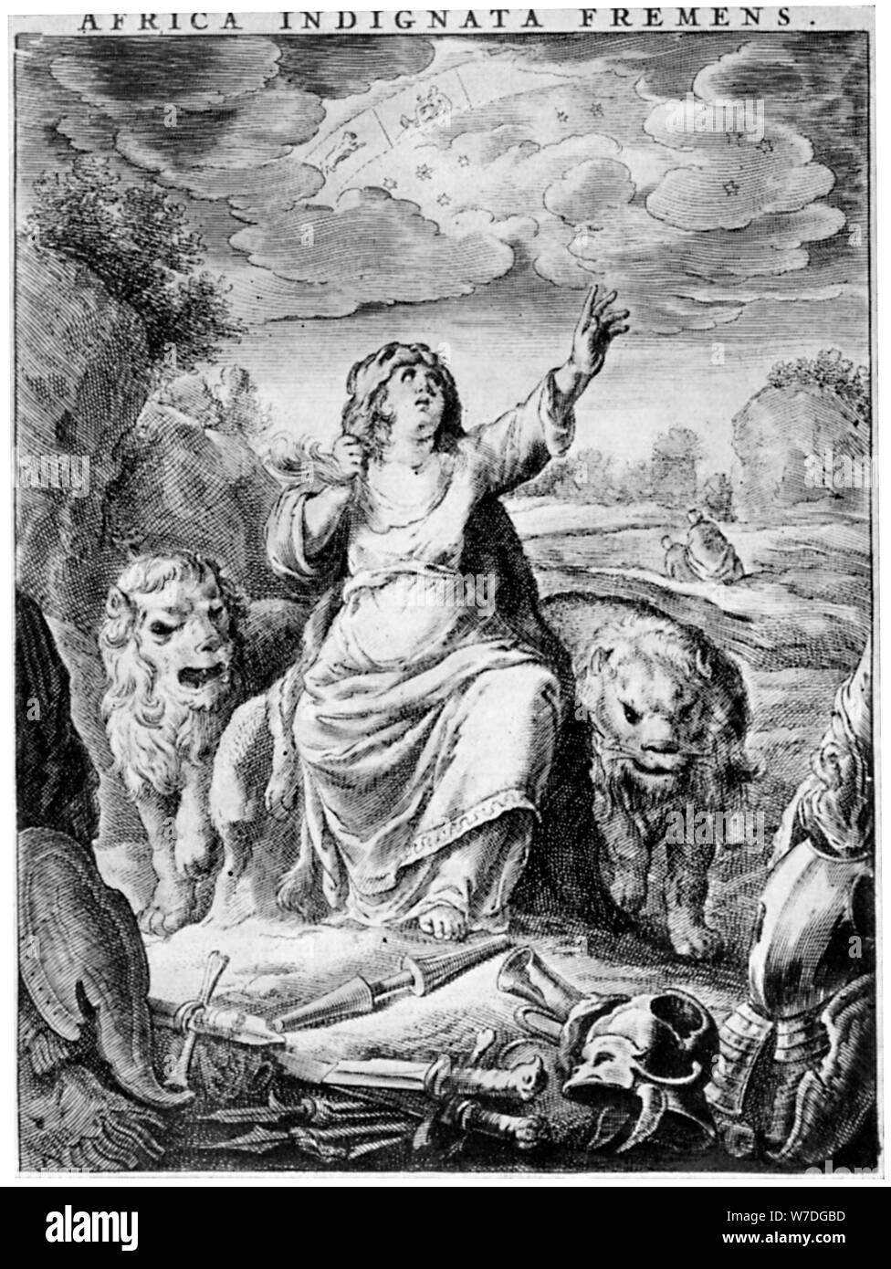 Allegorical view of Africa, early 17th century (1926).Artist: Cornelis de Visscher Stock Photo