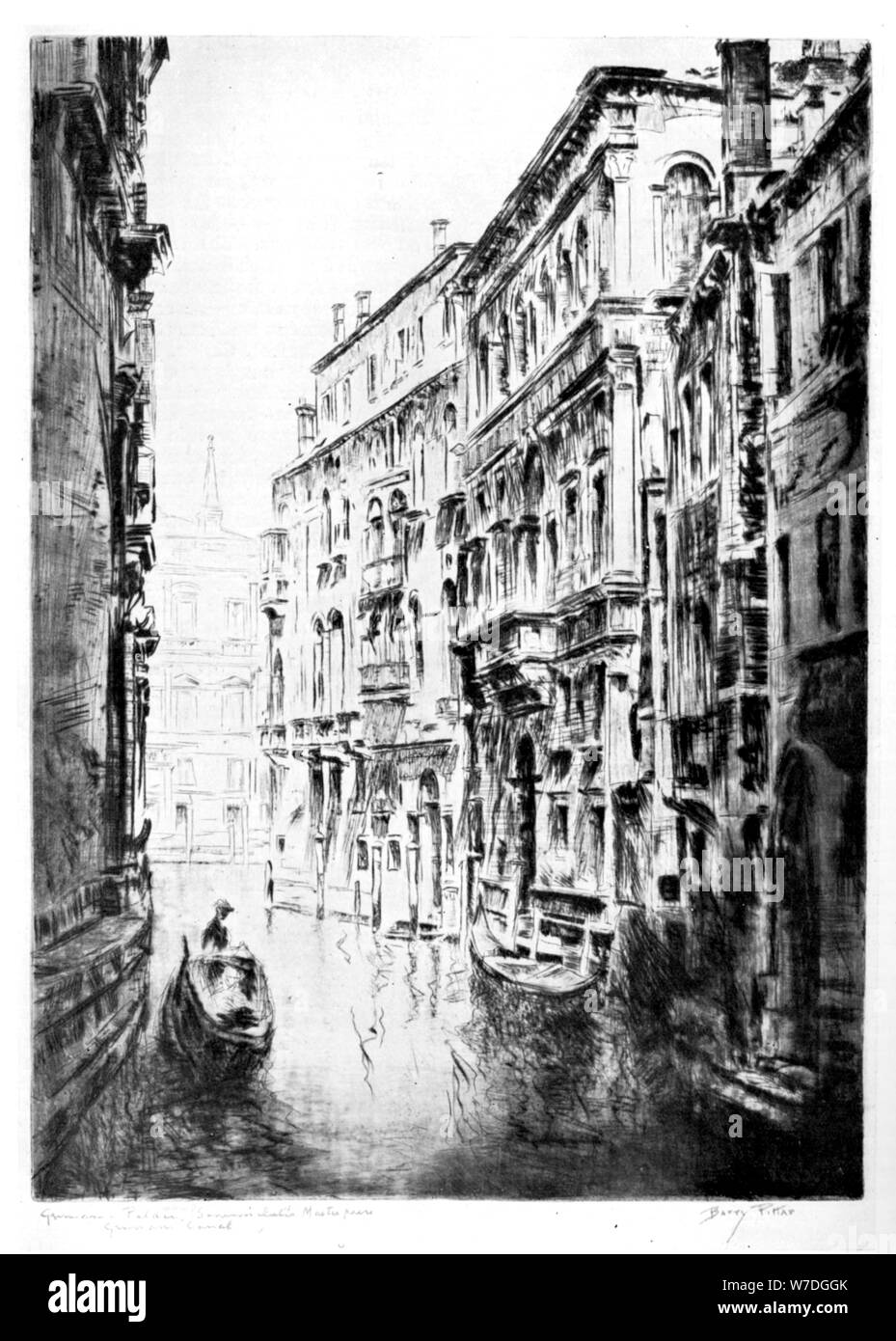 Grimari Canal, Venice, 1930.Artist: JF Barry Pittar Stock Photo