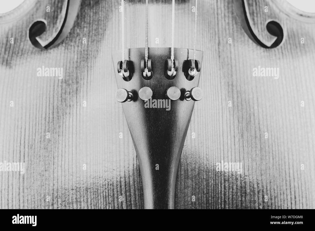 violin harmonic table high angle view close up Stock Photo