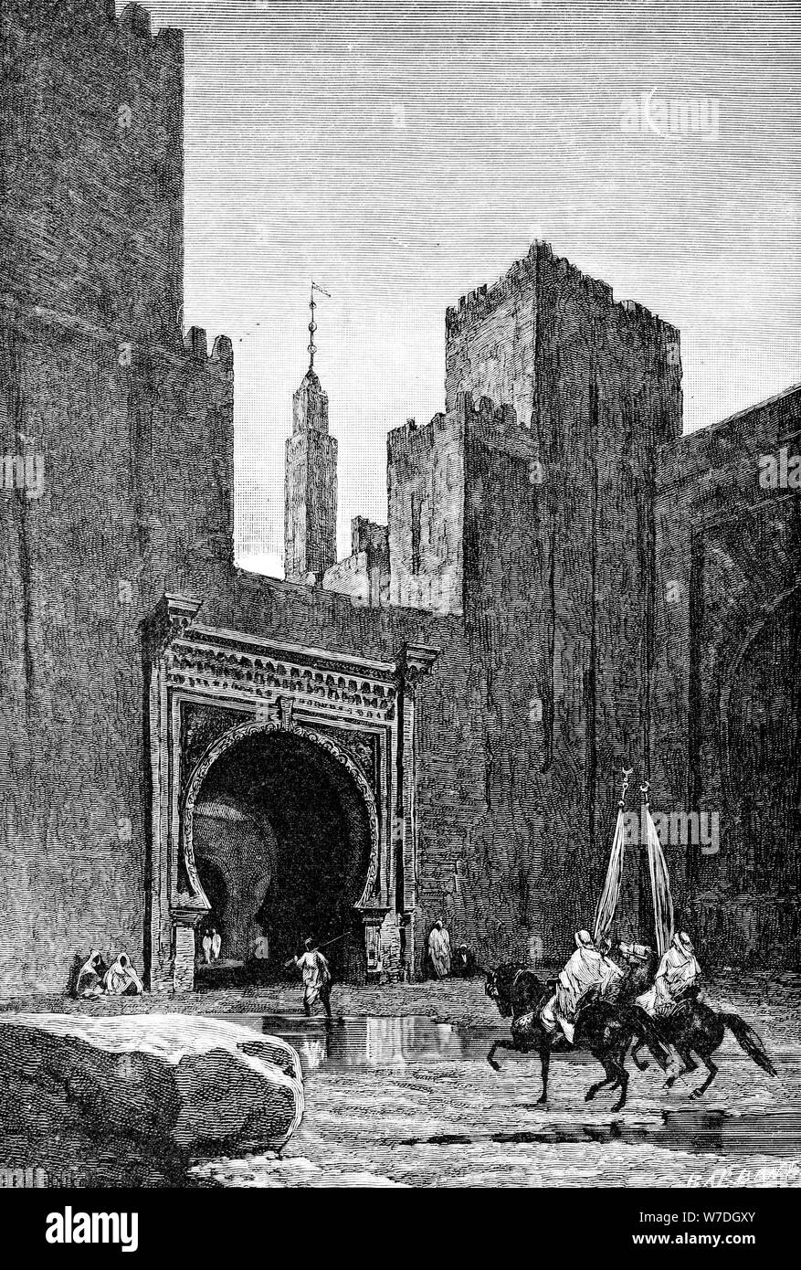 Gateway to the kasbah, Fez, Morocco, 1895. Artist: Unknown Stock Photo