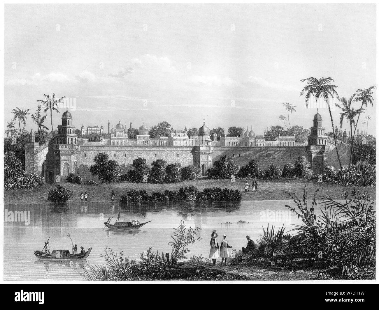 'View of the Palace of Agra, from the river', c1860. Artist: Unknown Stock Photo