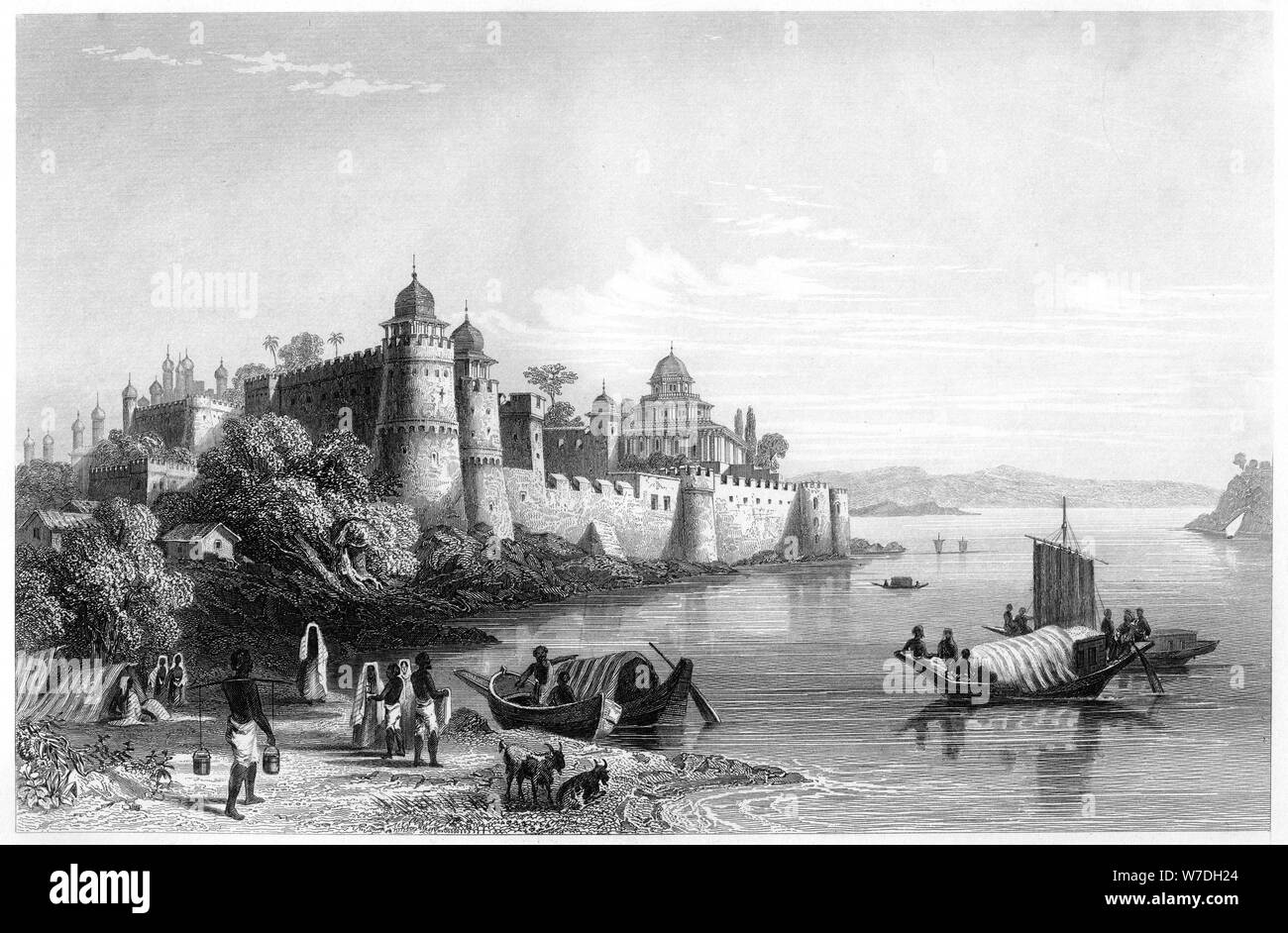 'View of Allahabad, showing the fort', c1860. Artist: Unknown Stock Photo