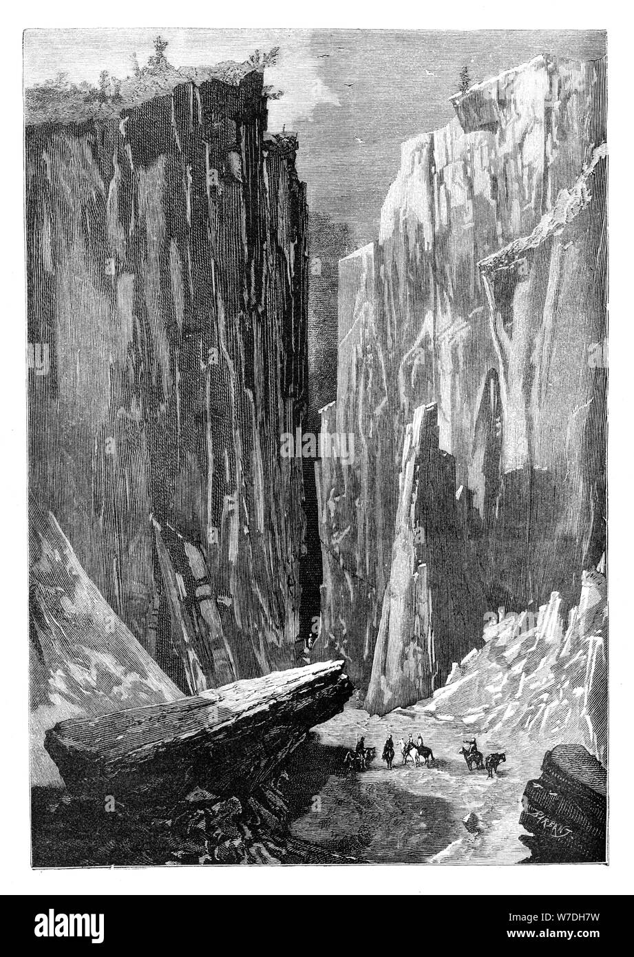 The Iron Gate defile on the Karshi-Derbent Route, Afghanistan, 1895. Artist: Unknown Stock Photo