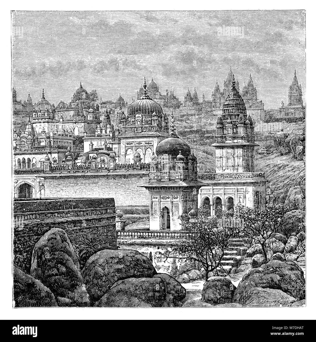 Jaina temples, Junagadh, Gujarat, India, 1895. Artist Unknown Stock