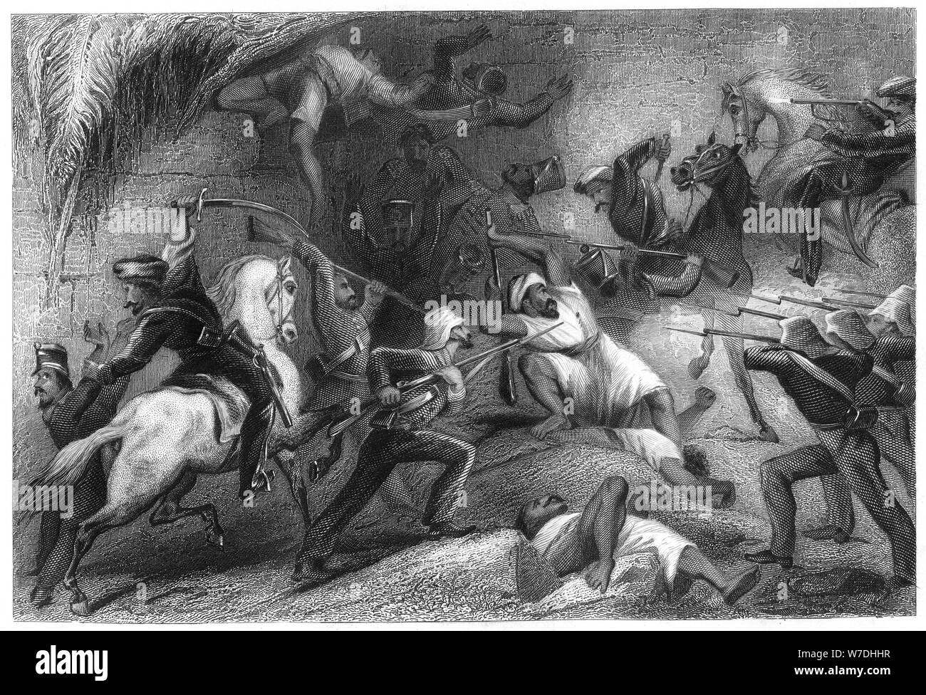'Repulse of a sortie from Delhi', 1857, (c1860). Artist: Unknown Stock Photo