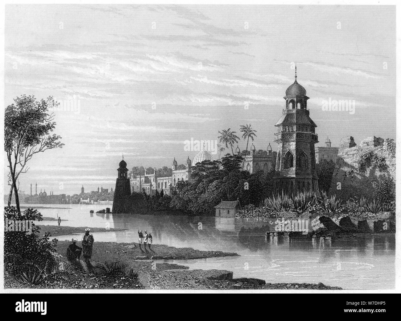 'View of Delhi from the river showing the King's palace', c1860. Artist: Unknown Stock Photo