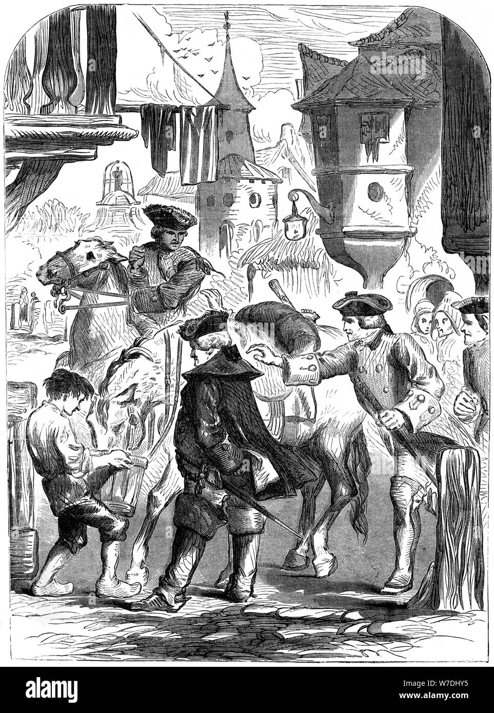 The arrest of Charles Belleisle at Elbingerode, Germany, 1744 (19th century). Artist: Unknown Stock Photo
