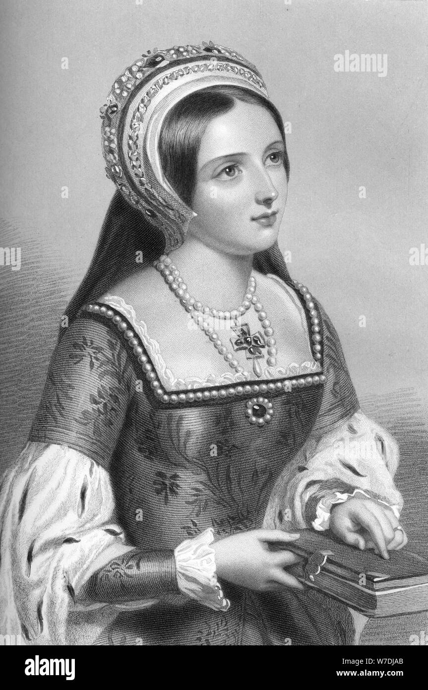 Catherine Parr (1512-1548), the sixth wife of King Henry VIII, 1851.Artist: WH Mote Stock Photo